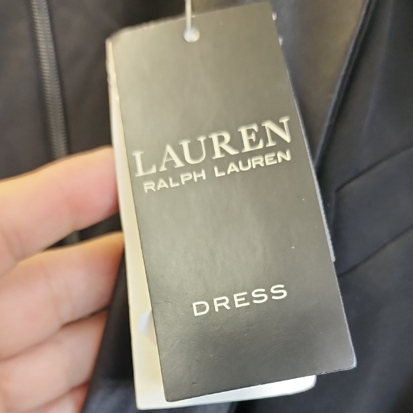 (0459) Lauren Ralph Lauren Black Maxi Dress with Notched Collar - Picture 3 of 11
